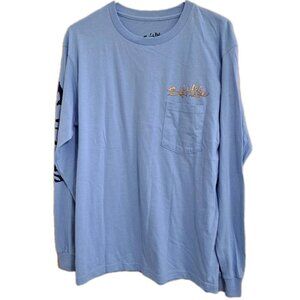 Salt Life Men's M Blue Long Sleeve Cotton Shirt Fishing Beach